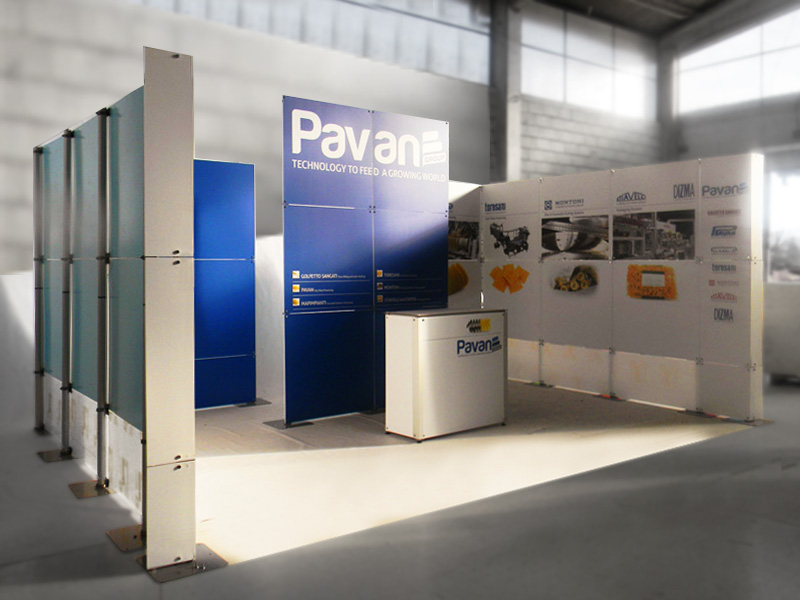 Montagem de Stand de feira Quadra Mono 15 Fastand accessori stand fiera