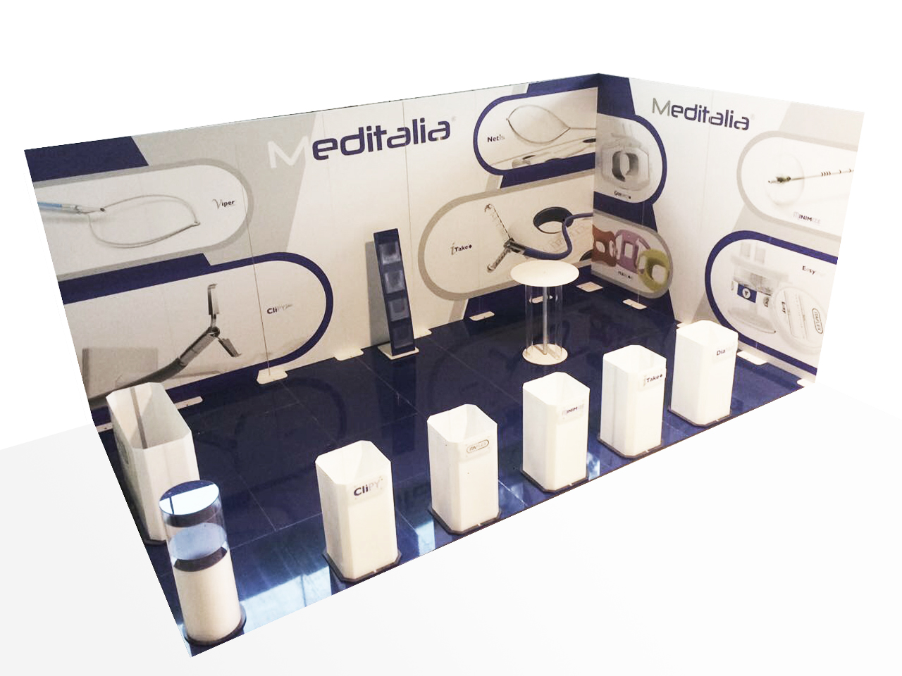 Montagem de Stand de feira Quadra Mono 8 Fastand accessori stand fiera