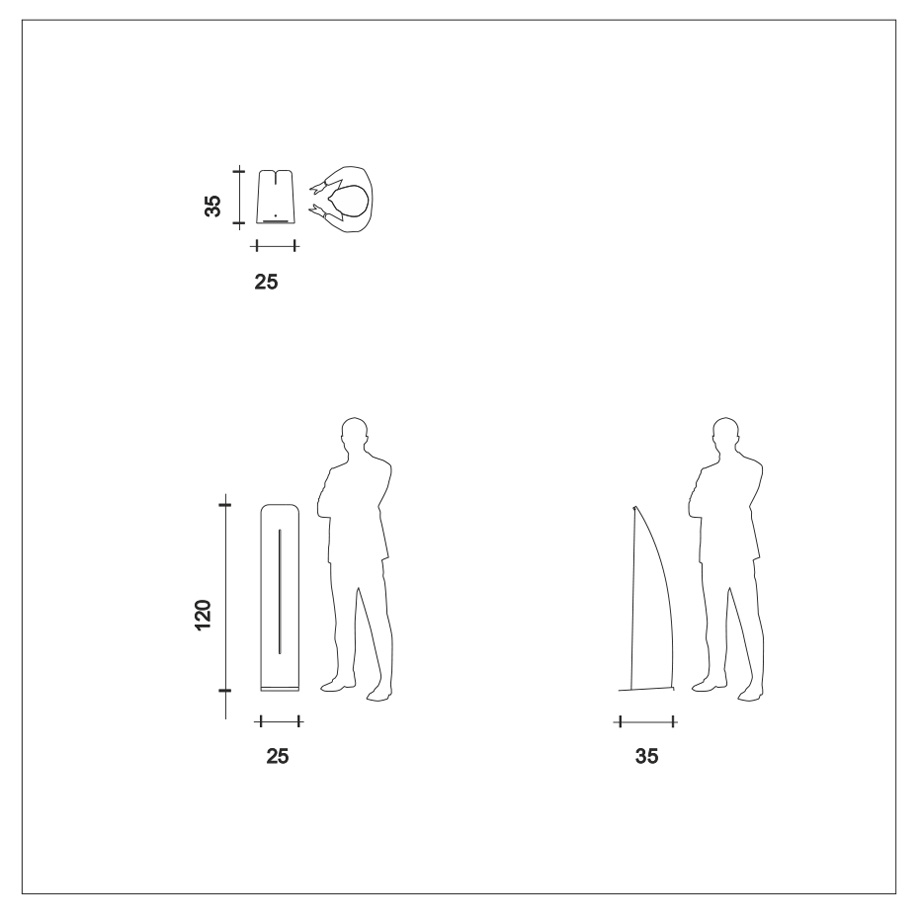 mala expositor curvilíneo