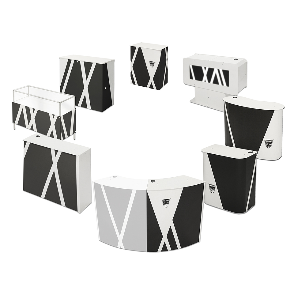 gama completa de desks portáteis Fastand