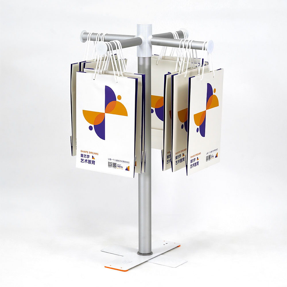 expositor de pé para sacos e sacolas