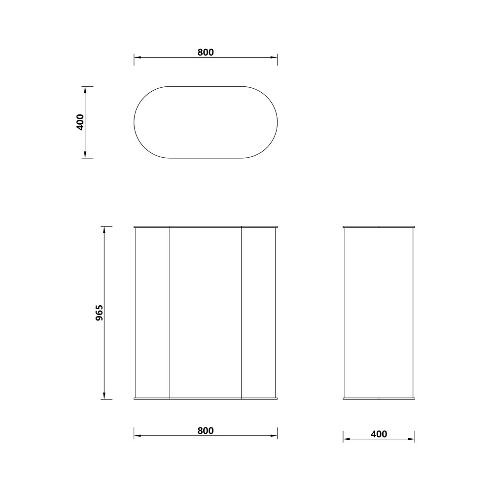 VEVUM-MAXI medidas do balcão de abertura rápida