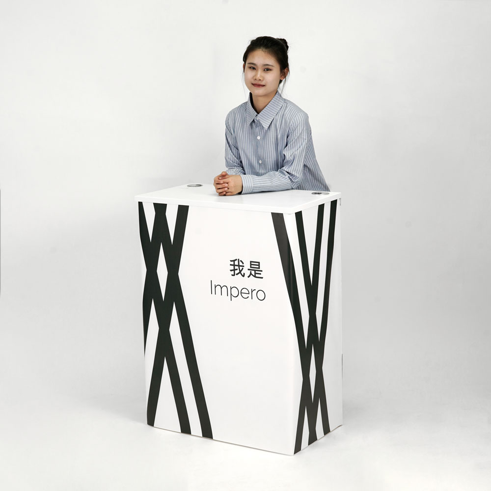 vista traseira do balcão dobrável