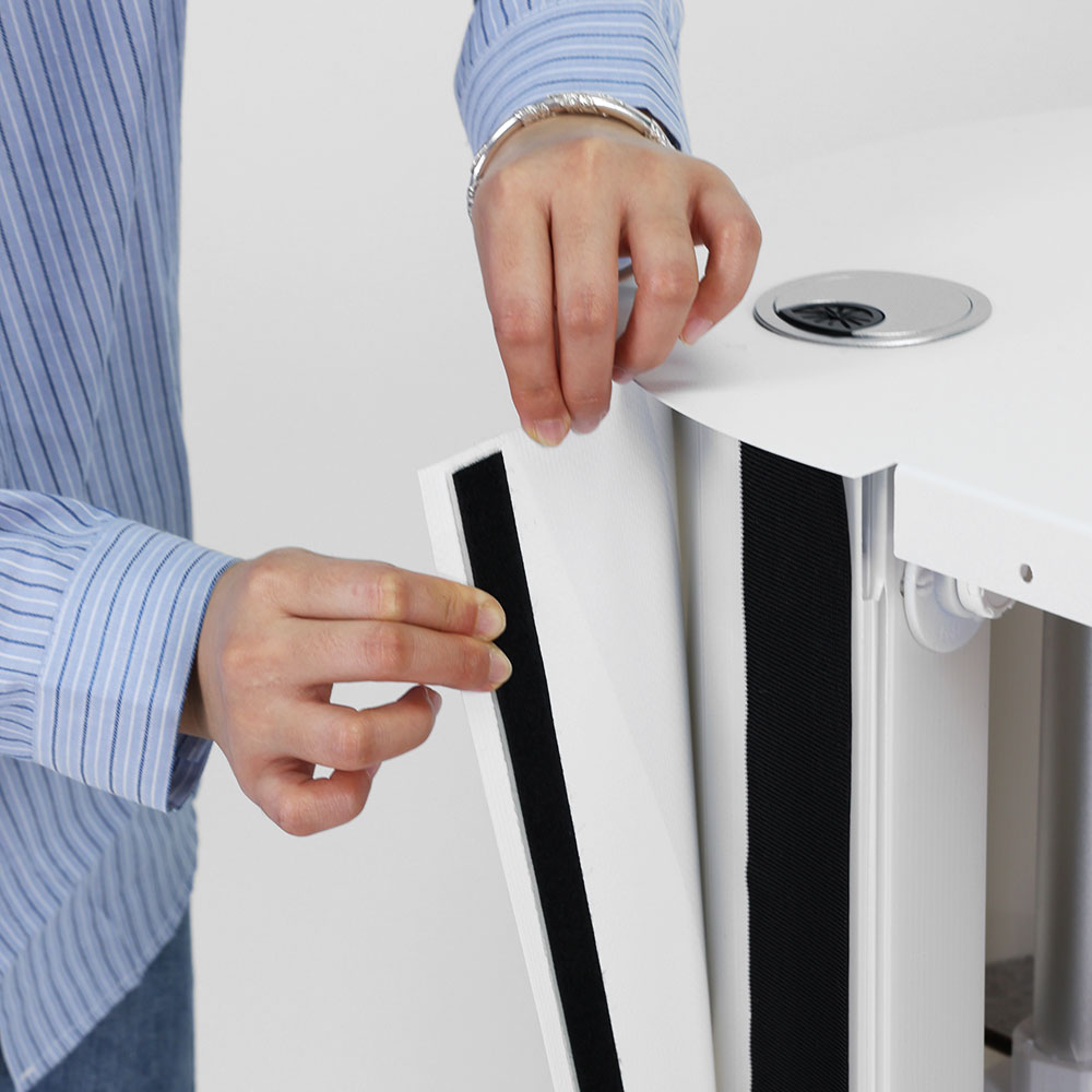 montaggio-telo-grafica passagem de cabos