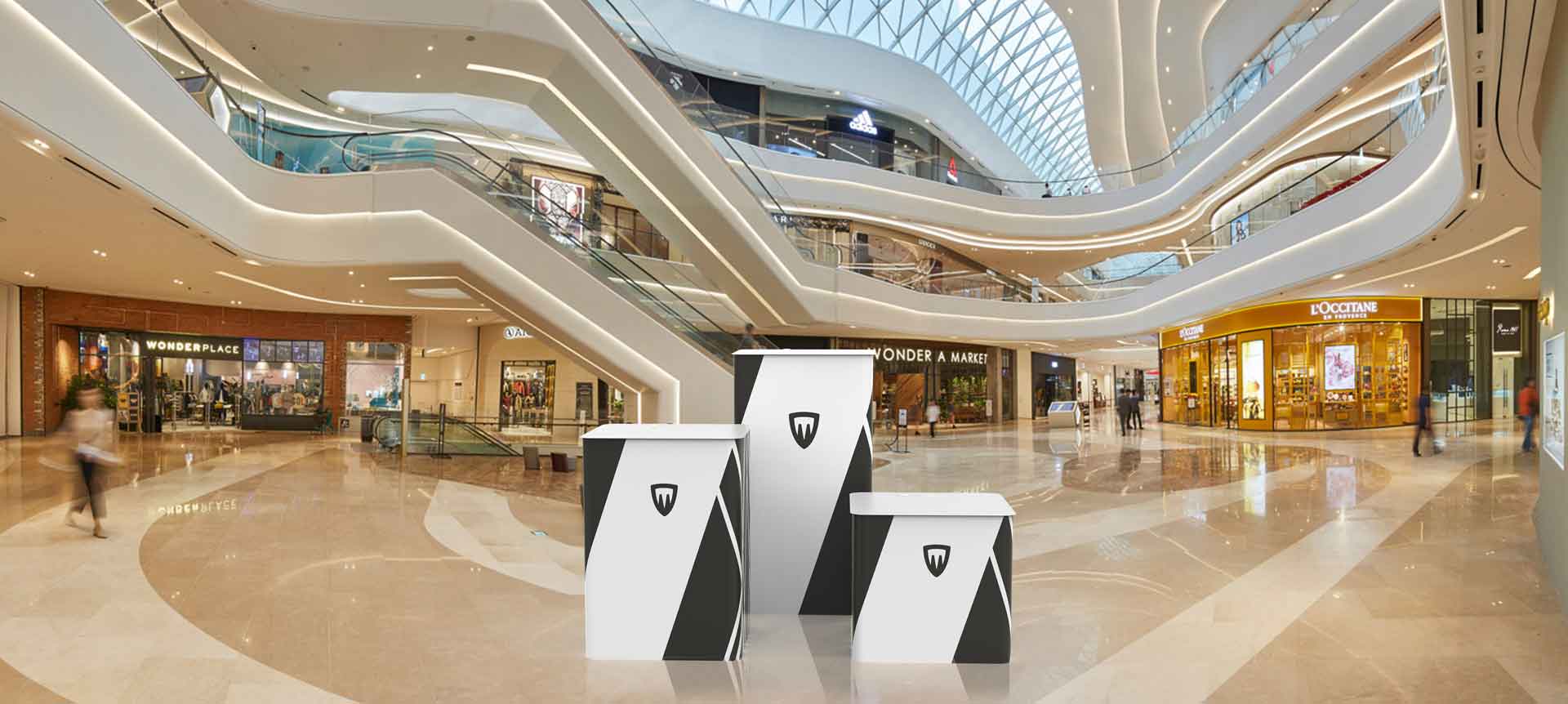 expositor retangular