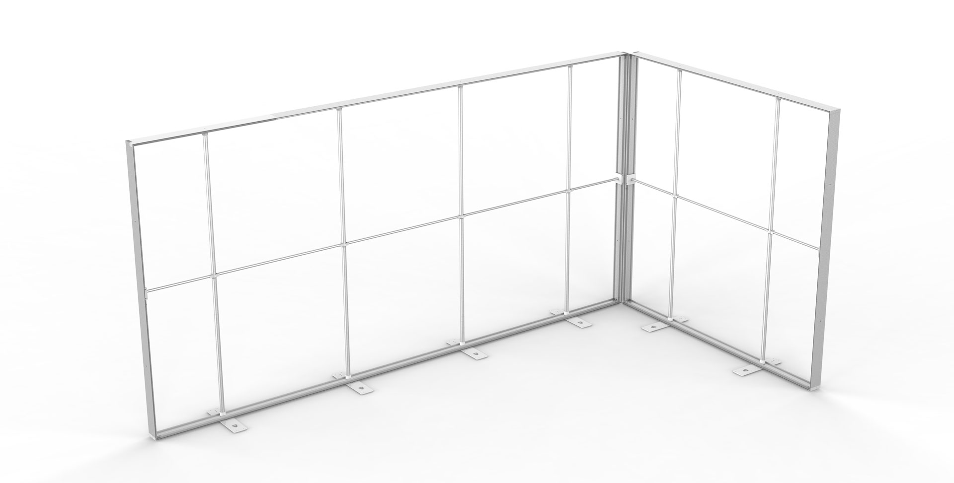 stand de feira com prateleiras e nichos expositivos