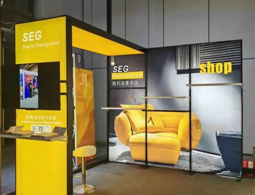 stand de feira retroiluminado
